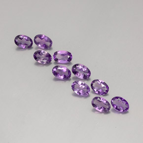 3.63 ctw Violet Amethyst Gemstones, Amethyst Gems in Oval Facet Shape for Sale.