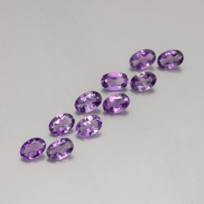 3.63 ctw Violet Amethyst Stones, Natural Amethyst in Oval Facet Shape for Sale