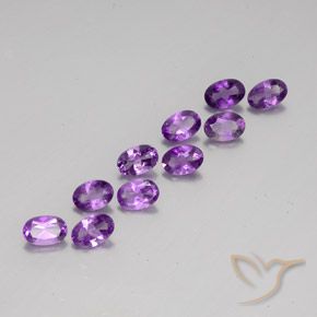 3.70 ctw Violet Amethyst Stones, Natural Amethyst in Oval Facet Shape for Sale
