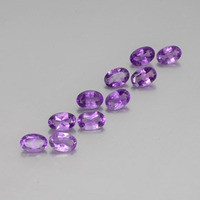 3.75 ctw Violet Amethyst Stones, Natural Amethyst in Oval Facet Shape for Sale