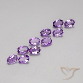 3.62 ctw Violet Amethyst Stones, Natural Amethyst in Oval Facet Shape for Sale