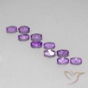 Amethyst Gemstones in 6 x 4 mm (calibrated) Size for Sale, Amethyst Stones in Medium-Dark Purplish Violet Color