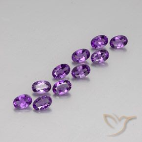 4.02 ctw Violet Amethyst Stones, Natural Amethyst in Oval Facet Shape for Sale
