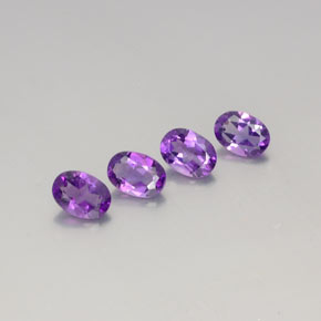 Deep Purplish Violet Amethyst Edelstein - 0.7ct Oval facettiert (ID: 359293)