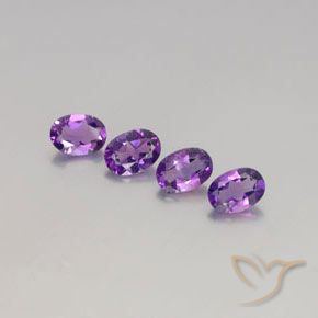 2.82 ctw Violet Amethyst Stones, Natural Amethyst in Oval Facet Shape for Sale