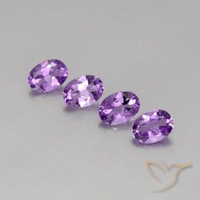 2.70 ctw Violet Amethyst Stones, Natural Amethyst in Oval Facet Shape for Sale