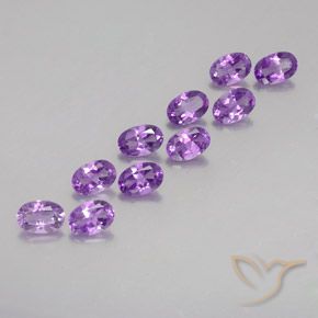 4.10 ctw Violet Amethyst Stones, Natural Amethyst in Oval Facet Shape for Sale