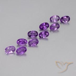 4.00 ctw Violet Amethyst Stones, Natural Amethyst in Oval Facet Shape for Sale