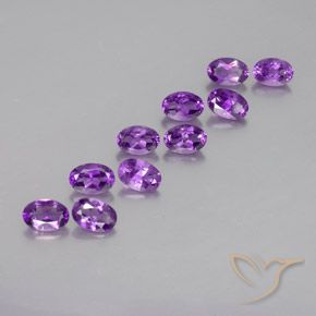 4.64 ctw Violet Amethyst Stones, Natural Amethyst in Oval Facet Shape for Sale