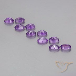 Amethyst Gemstones in 6.1 x 4.2 mm Size for Sale, Amethyst Stones in Medium Purplish Violet Color