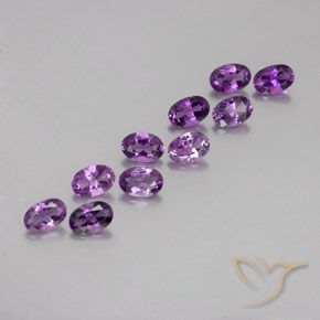4.05 ctw Violet Amethyst Stones, Natural Amethyst in Oval Facet Shape for Sale