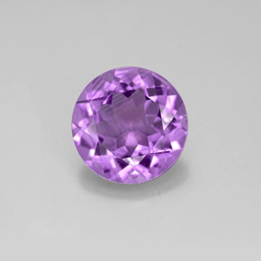 2.91 ct Violet Amethyst Gemstone, Amethyst Gem in Round Facet Shape for Sale.