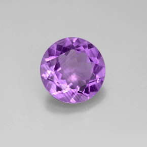 2.91 ct Violet Amethyst Stone, Natural Amethyst in Round Facet Shape for Sale