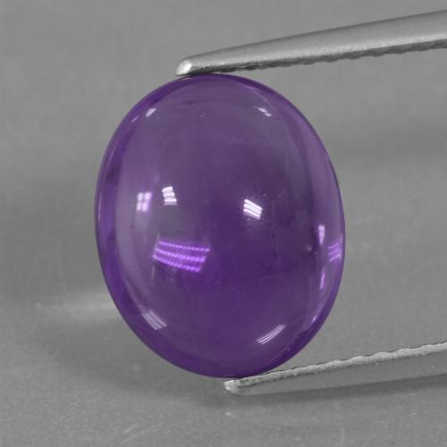Medium-Light Violet Amethyst Gem - 3.9ct Oval Cabochon (ID: 362941)