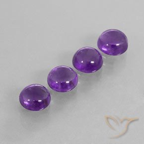 Amethyst Gemstones in 8 mm (calibrated) Size for Sale, Amethyst Stones in Medium-Light Violet Color