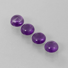 7.11 ctw Violet Amethyst Stones, Natural Amethyst in Round Cabochon Shape for Sale