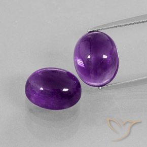 7.89 ct Oval Cabochon Amethyst, 10.9 x 8.9 mm From Brazil, Photo A