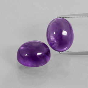 Medium Violet Amethyst Gem - 4.2ct Oval Cabochon (ID: 363101)
