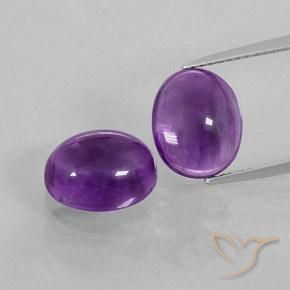 7.61ctw Natural Medium Violet Amethyst, Oval, Transparent