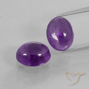 7.44 ct Oval Cabochon Amethyst, 11.1 x 8.9 mm From Brazil, Photo A
