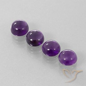9.23 ctw Violet Amethyst Stones, Natural Amethyst in Round Cabochon Shape for Sale