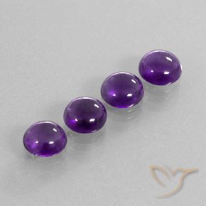 Amethyst Gemstones in 8 mm (calibrated) Size for Sale, Amethyst Stones in Medium Violet Color