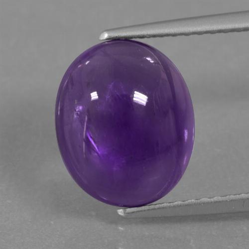 Medium Violet Amethyst Gem - 3.9ct Oval Cabochon (ID: 363115)
