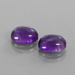 4.96 ctw Violet Amethyst Stones, Natural Amethyst in Oval Cabochon Shape for Sale