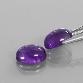 Amethyst Gemstones in 9.9 x 7.7 mm Size for Sale, Amethyst Stones in Medium-Light Violet Color