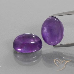 6.37 ct Oval Cabochon Amethyst, 10.3 x 8 mm From Brazil, Photo A