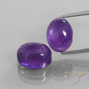 7.61 ct Oval Cabochon Amethyst, 9.9 x 7.8 mm From Brazil, Photo A