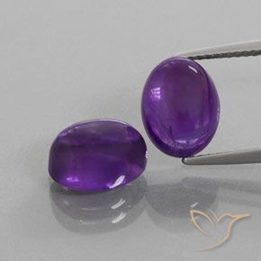 6.76 ct Oval Cabochon Amethyst, 10 x 7.8 mm From Brazil, Photo A