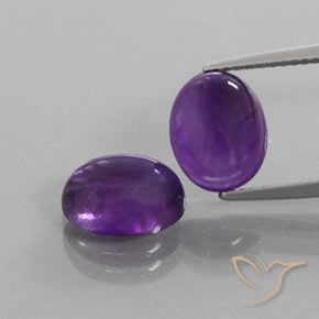 5.47 ct Oval Cabochon Amethyst, 10.1 x 7.9 mm From Brazil, Photo A