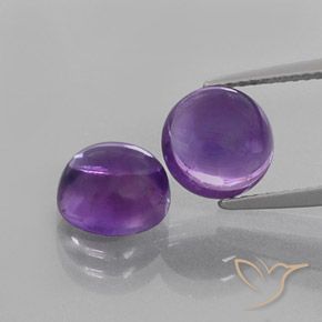 4.78 ct Round Cabochon Amethyst, 8.2 mm From Brazil, Photo A