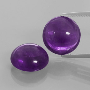 15.42 ct Violet Amethyst Gemstone, Amethyst Gem in Round Cabochon Shape for Sale.