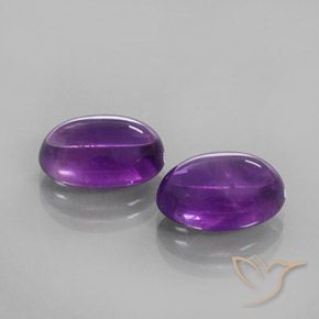 13.00 ctw Violet Amethyst Stones, Natural Amethyst in Oval Cabochon Shape for Sale