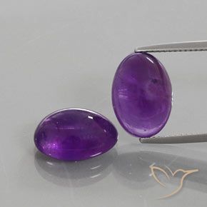 12.04 ct Oval Cabochon Amethyst, 13.9 x 10 mm From Brazil, Photo A