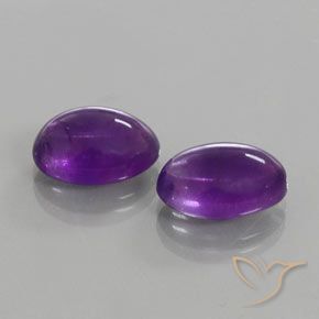 12.04 ctw Violet Amethyst Stones, Natural Amethyst in Oval Cabochon Shape for Sale