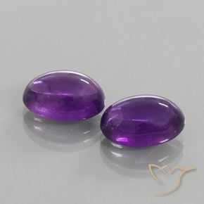13.47 ctw Violet Amethyst Stones, Natural Amethyst in Oval Cabochon Shape for Sale