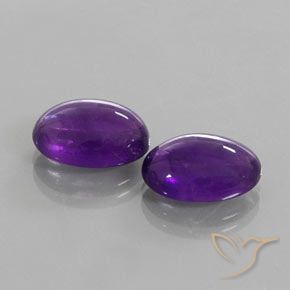 12.26 ctw Violet Amethyst Stones, Natural Amethyst in Oval Cabochon Shape for Sale