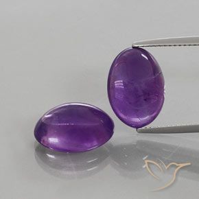 12.26 ct Oval Cabochon Amethyst, 14.1 x 10.1 mm From Brazil, Photo A