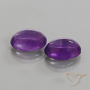 12.26 ctw Violet Amethyst Stones, Natural Amethyst in Oval Cabochon Shape for Sale