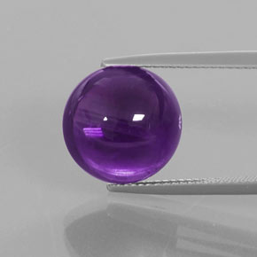 9.11 ct Violet Amethyst Gemstone, Amethyst Gem in Round Cabochon Shape for Sale.