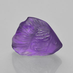 6.28 ct Violet Amethyst Gemstone, Amethyst Gem in Carved Fish Shape for Sale.