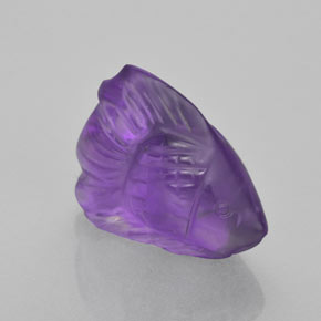 6.28 ct Violet Amethyst Stone, Natural Amethyst in Carved Fish Shape for Sale