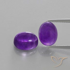 6.14 ct Oval Cabochon Amethyst, 9.9 x 7.8 mm From Brazil, Photo A