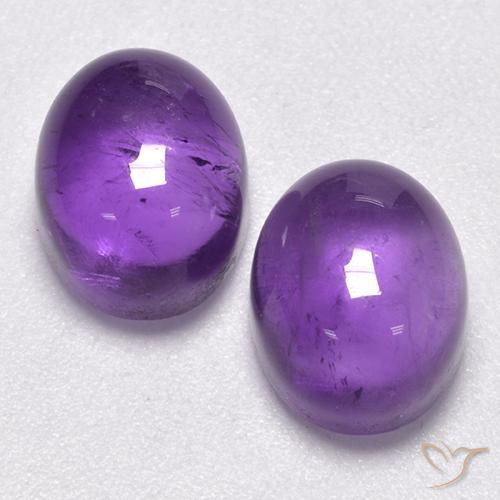 7.26 ct Oval Cabochon Amethyst, 10 x 7.9 mm From Brazil, Photo A