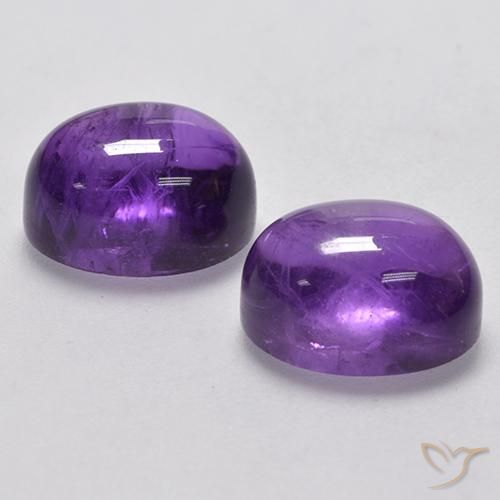 Amethyst Gemstones in 10 x 8 mm (calibrated) Size for Sale, Amethyst Stones in Deep Violet Color
