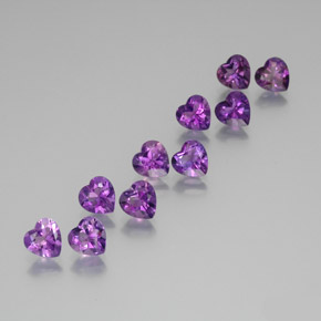 Intense Pink Violet Amethyst Gem - 0.7ct Heart Facet (ID: 370960)