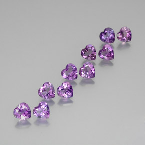 Vivid Pink Violet Amethyst Gem - 0.7ct Heart Facet (ID: 370970)